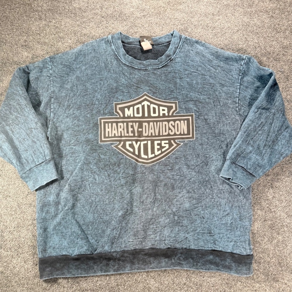 Harley Davidson Sweatshirt Cape Fear Fayetteville NC Vintage 2004 XL Blue Mens